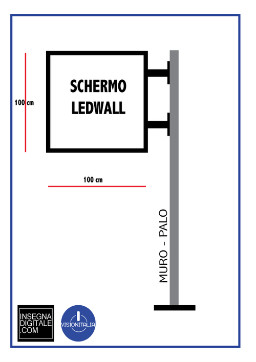 SIGNLED 100x100 cm. (insegna a led) BIFACCIALE